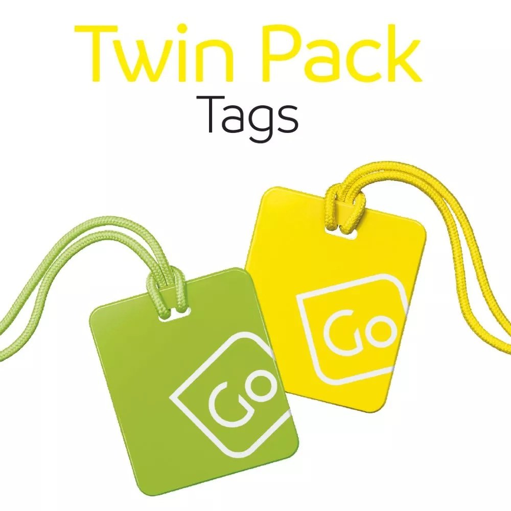 [152.302] GO Travel  Luggage Tags Twin Pack (Yellow/Green)