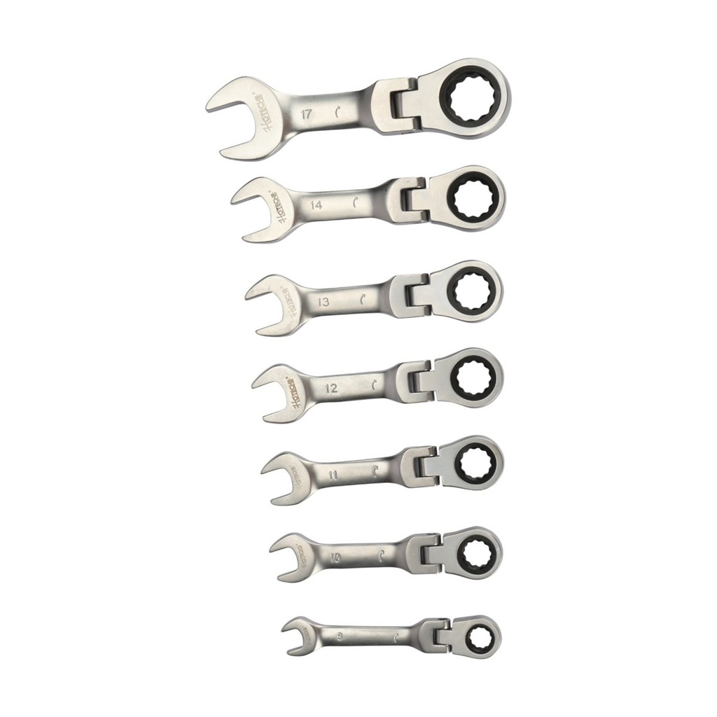 (7Pcs) Juego de Mini Llaves Combinadas con Ratchet Flexible