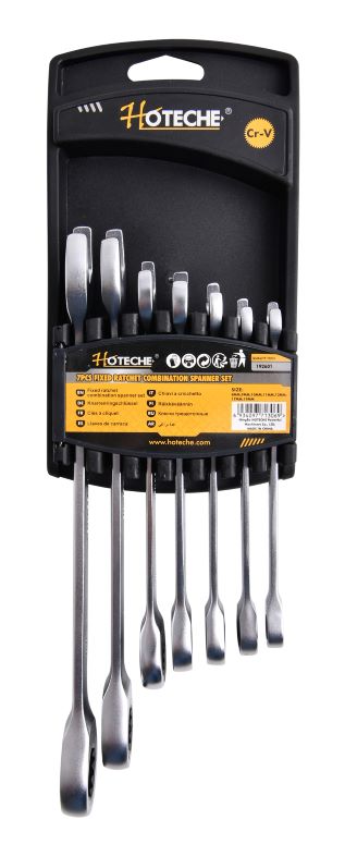 (7pcs) Juego de Llaves Combinada con Ratchet