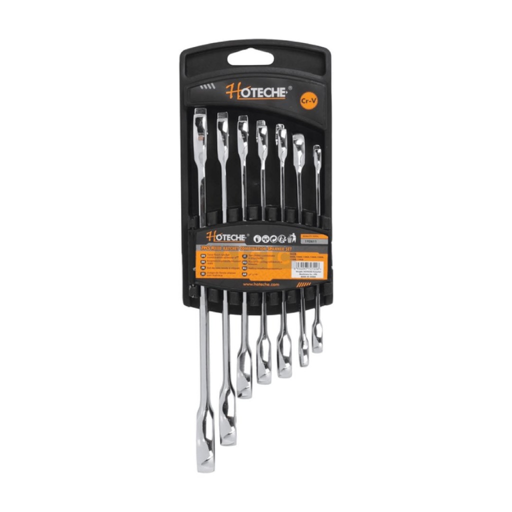 (7Pcs) Juego de Llaves Combinadas con Ratchet