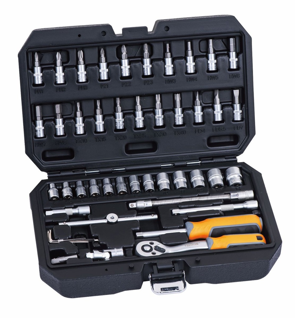 [202801] 46 pzs 1/4" Juego de dados