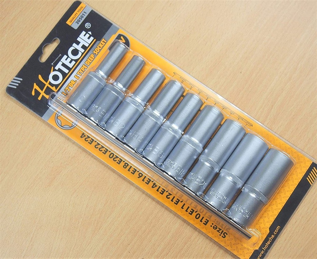 [205011] 9pcs 1/2 "dados Profundo Tipo Dr. E,