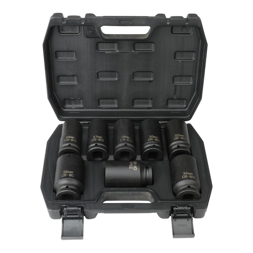 [205193] (8 Pcs) Juego de Dados de Impacto Profundo 3/4" metricos