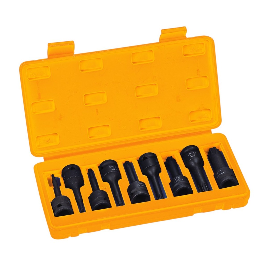 [206201] (9 Pcs) Juego De Dados De Impacto Torx 1/2"