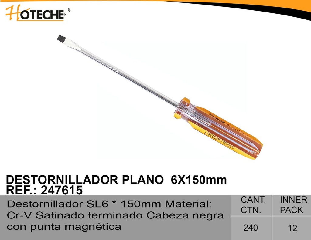 [247615] DESTORNILLADOR PLANO  6X150mm