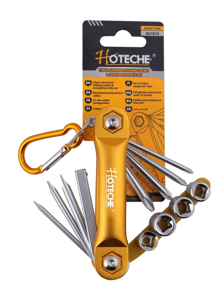[261012] CONJUNTO DE PUNTAS DE ALUMINIO PLEGABLE Y TORNILLO 12PCS  "