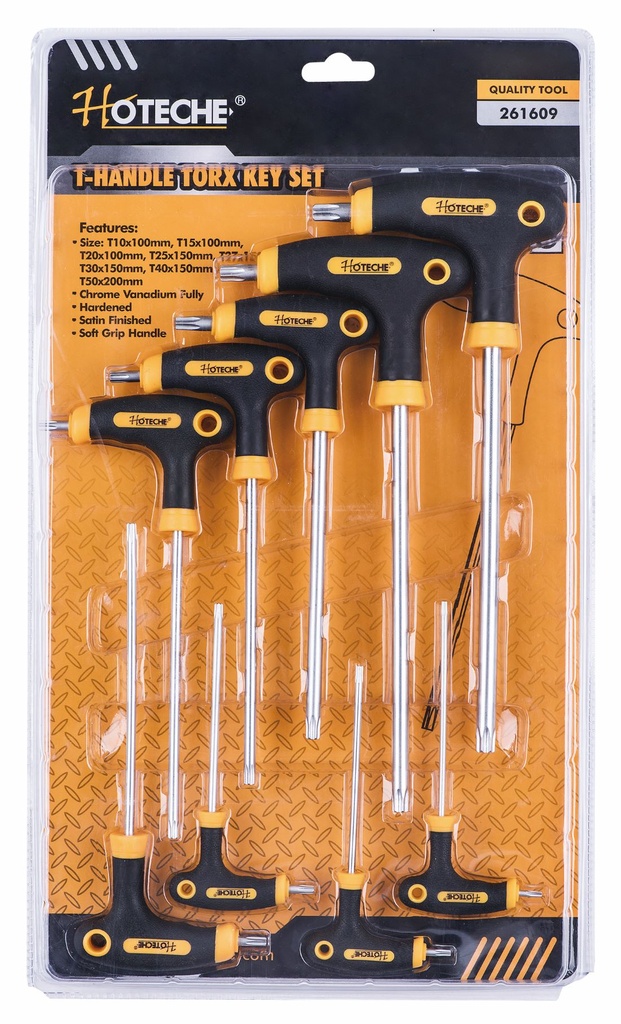 [261609] juego De Llaves Torx Con Mango En Forma De T, De 9 Piezas
