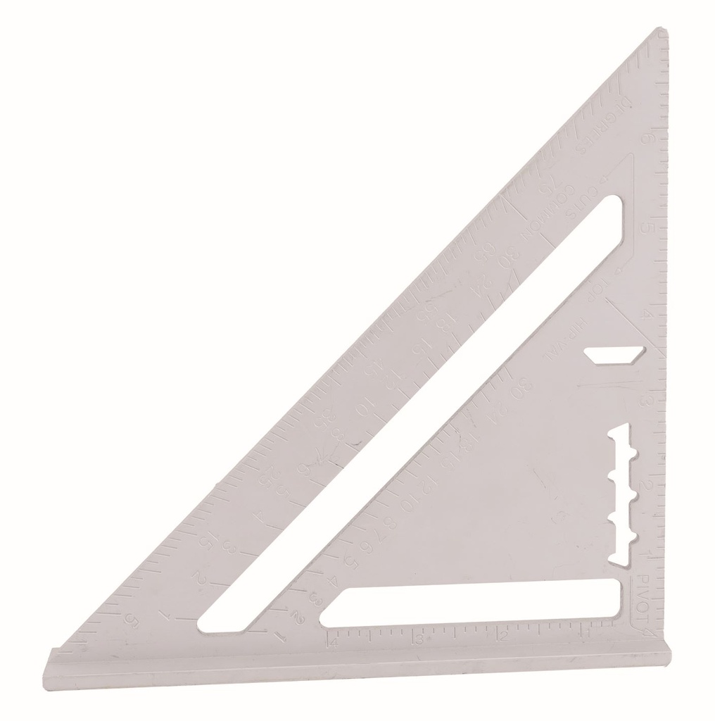 Triangulo para Dibujar aluminio de "7" "/ 185 mm con estampado ( ex )