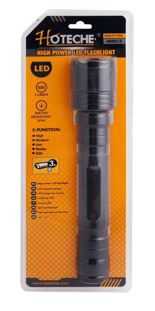 [440013] (600 Lumens) Linterna LED de Alta Potencia a Bateria 3xD