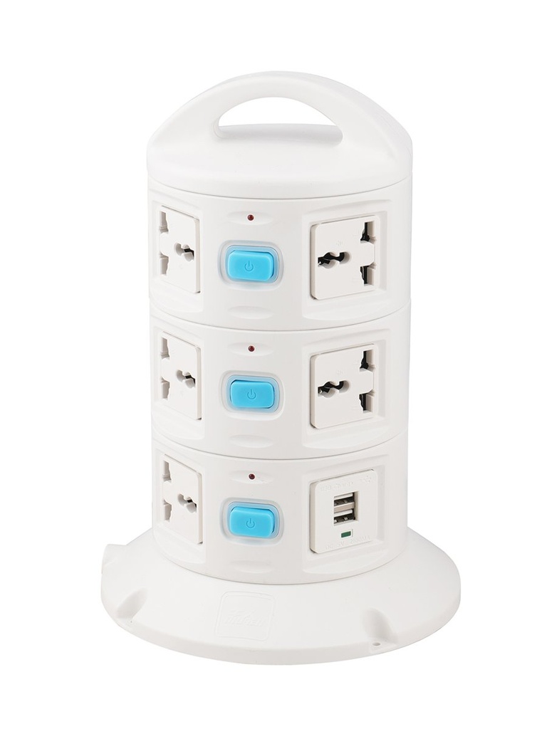 [450043] (110V-250V) Toma Corriente Tipo Torre Y Puertos USB