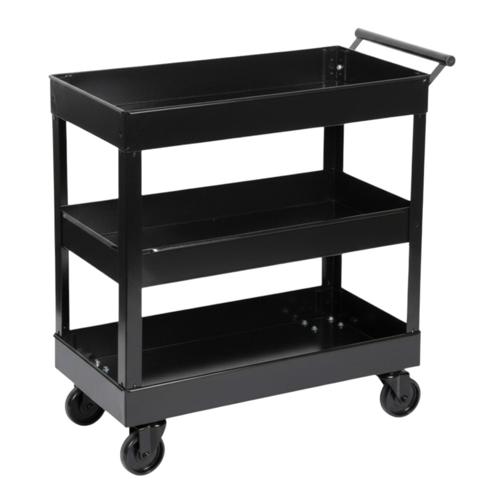 (3 Compart) Carro De Herramientas De Metal Soporta 100 Kg