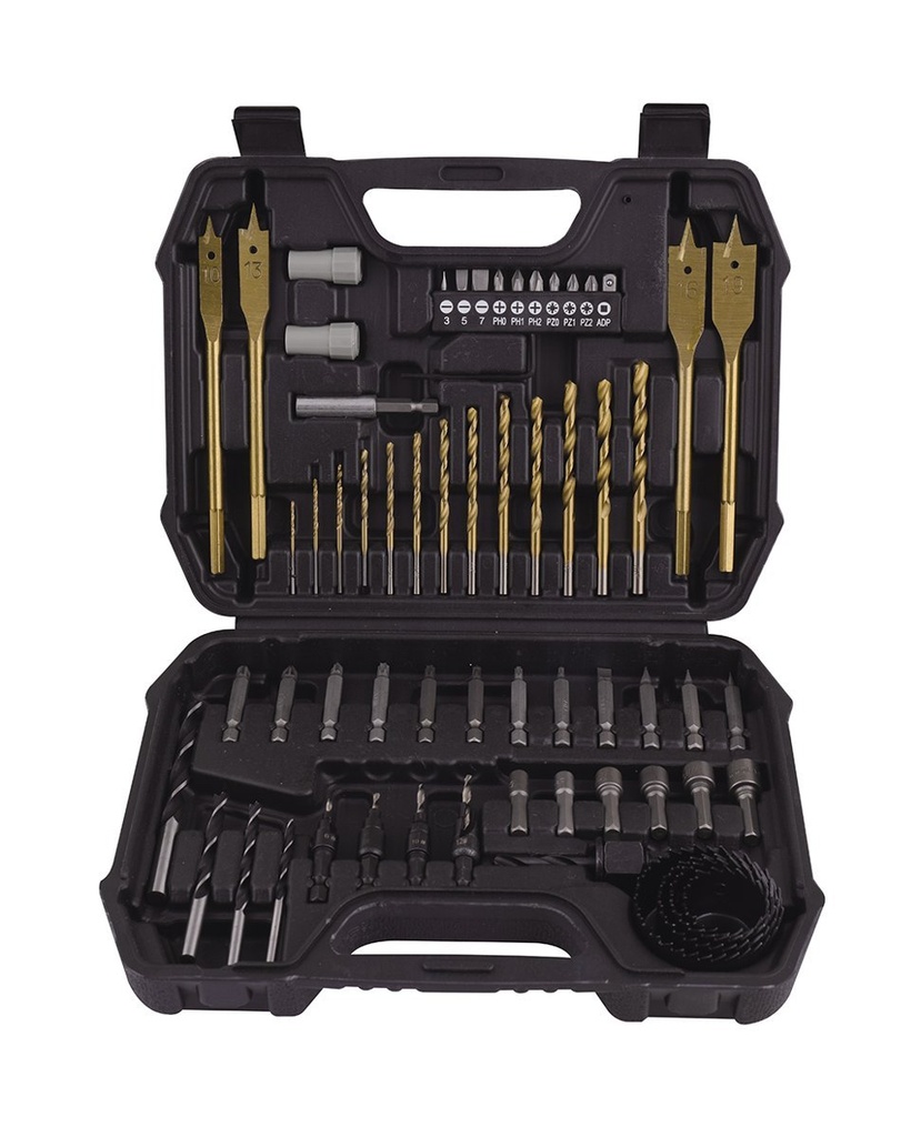 [501066] (62 Pcs) Juego de Brocas Para Madera y Metal