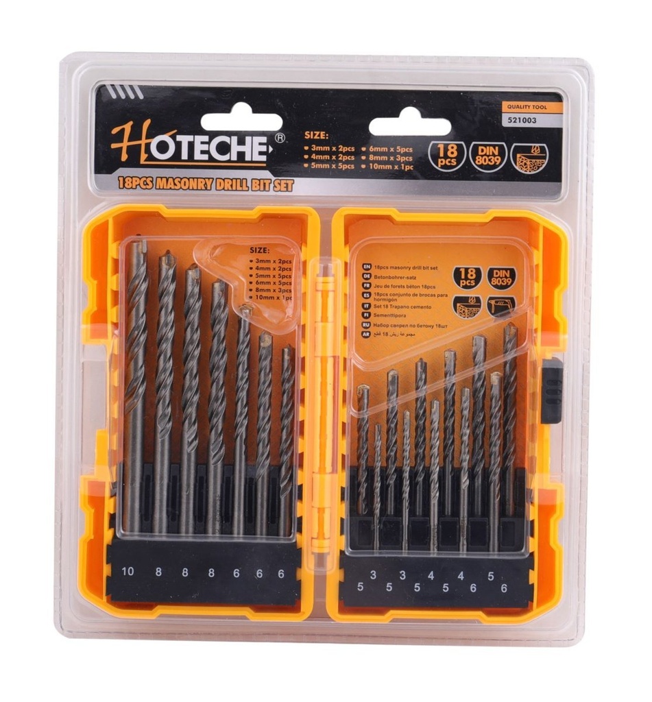 [521003] (18 Pcs) Juego De Brocas De Concreto