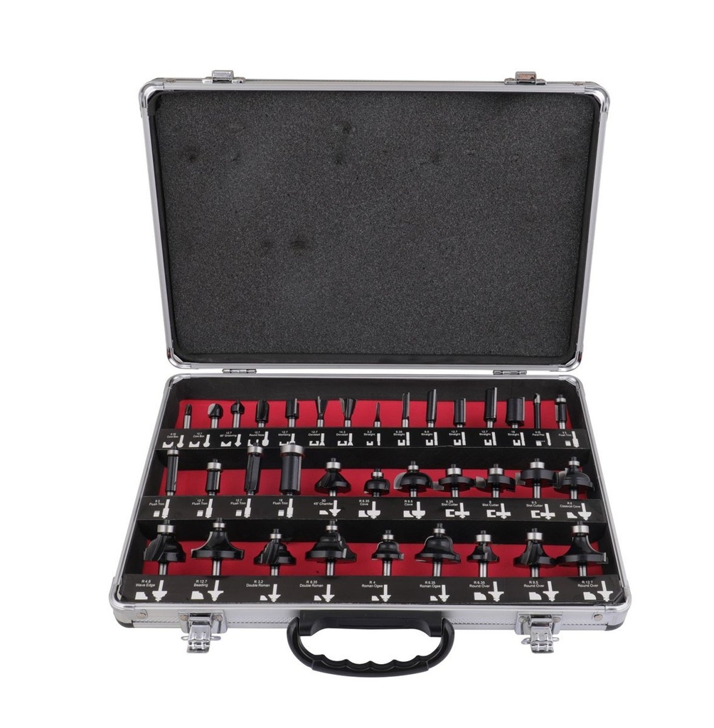[610133A] 1/4" Set de Brocas para Router 35 Pcs