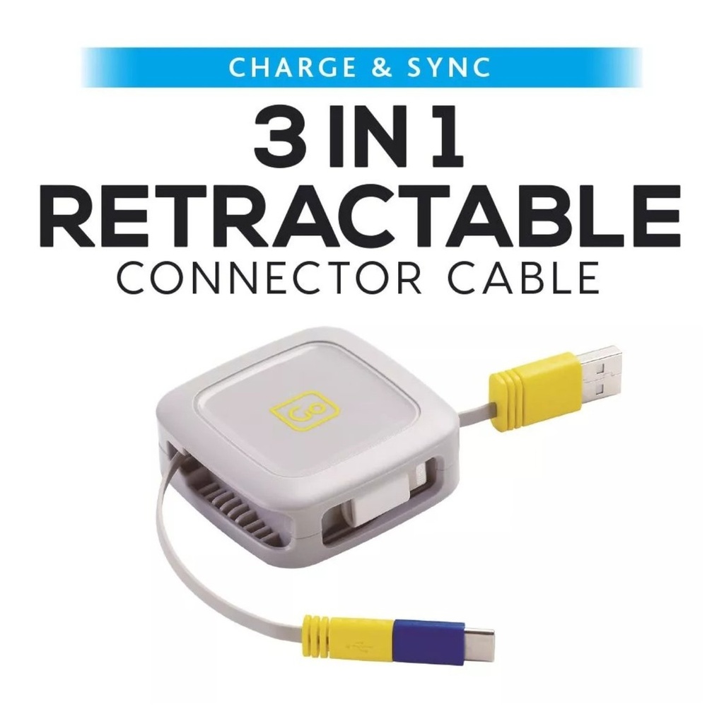 [959.101] Go Travel 3 in 1 Retractable Connector Cable (1M)